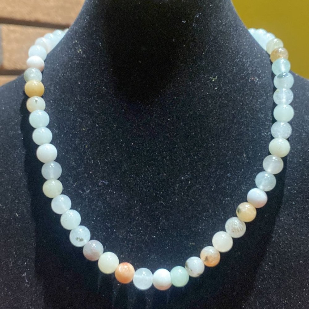8MM Amazonite Bead Stretchy Cord Necklace/Bracelet/Anklet